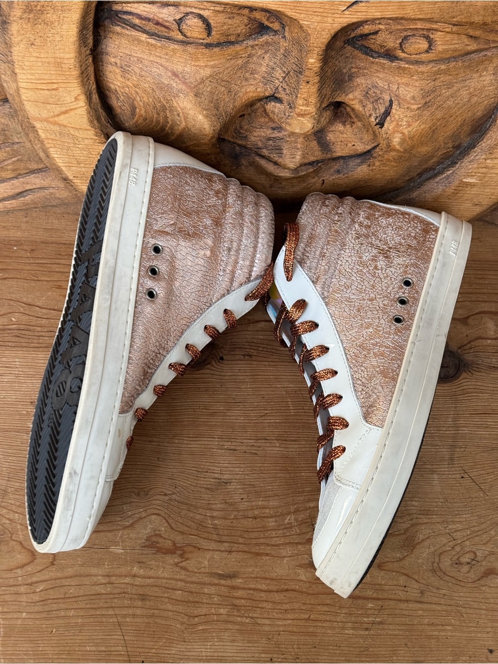 P448 Skate Shimmer High-Top Sneakers with Copper Laces, 8 - Picture 2 of 9